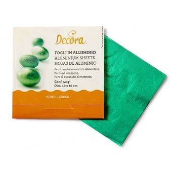 Picture of GREEN ALUMINIUM FOIL SHEETS FOR CHOCOLATES AND CANDY 10 X 10